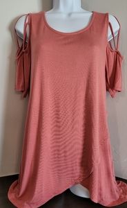 (3 for $15) Cold Shoulder Long Blouse